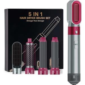 Generico Multistyler 5 in 1, 1000W Spazzola Asciugacapelli Multifunzione, Spazzola Asciugacapelli Rotante Lisciante for Capelli, Air Styler Set for Capelli Ricci, Lisciante, Asciugare