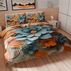 PETTI Artigiani Italiani - Set Copripiumino Singolo 140x200 cm (1 Federa 63x63 cm Inclusa), Parure Copripiumino Microfibra con Stampa Digitale Floreale 05 16 - Made in Italy
