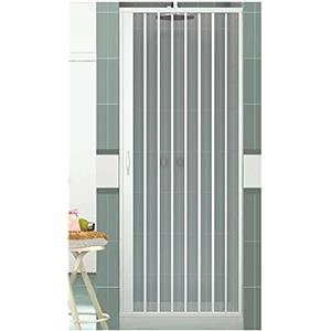 GRANISUD Box doccia in PVC Nicchia Larghezza 60-70 cm, H 185 cm mod. VERA, Bianco, Porta doccia apertura laterale una anta a soffietto, riducibile (Larghezza 70 cm, H 185 cm)