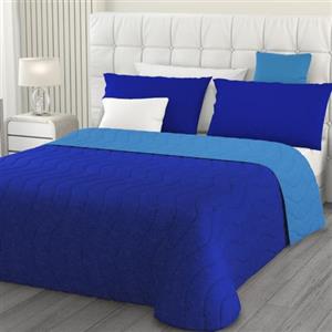 L'ANTICO ARCOLAIO - Trapuntino Matrimoniale Estivo (Blu/Denim) Copriletto Matrimoniale Mezza Stagione Made in Italy, Trapunta Matrimoniale Double Face Ipoallergenica (Microfibra, 100g/m2)