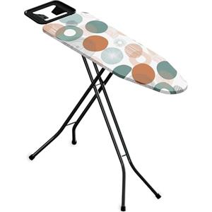 MENKËLL - Asse da Stiro 33x110 cm - Salvaspazio, Pieghevole, in Acciaio - Poggiaferro Integrato, Piedi Antiscivolo, Altezza Regolabile (CERCHI)