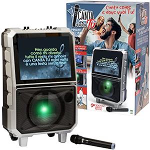 Canta Tu Karaoke Professionale Completo, Sistema Audio-Video Portatile con Microfono con Effetto Eco e Regolazione Volume, Touch Screen 14, Wi-Fi, Cassa 40W RMS, 4 Ore di Carica, 2 Frequenze Radio