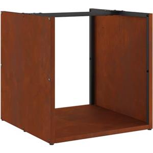 vidaXL Rastrelliera per Legna da Ardere 40x40x40 cm in Acciaio Corten, portalegna per caminetto, portalegna, Supporto per Legna da ardere