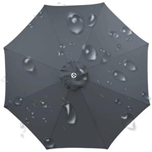 VEAI Telo di Ricambio per ombrellone 200/230/250/270/300 cm - Copertura Lavabile con Ventilazione per ombrelloni da Giardino (6/8 Stecche)(P11,2.7m/6ribs)