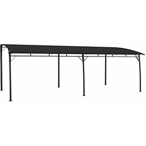 Mengtu Gazebo da giardino, tettoia per terrazza, gazebo da giardino, protezione solare, resistente alle intemperie, tenda da giardino, tenda per feste, pergola, 6 x 3 x 2,55 m, antracite, mobili da