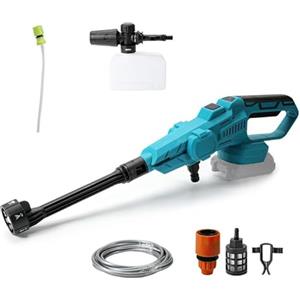 UIOEEJY Pistola ad alta pressione senza fili per batteria Makita 18 V, max 200 bar, pulitore ad alta pressione portatile, ugello 6 in 1, 5 m tubo per auto casa giardino (senza batteria)