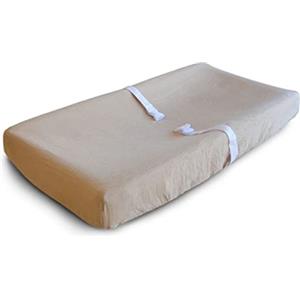 Mushie Fodera per Fasciatoio Lavabile | 70 x 45 cm | Adatta per Fasciatoi Standard | Cinture di Sicurezza Regolabili | Accessori per Bambini Sicuri e di Alta Qualità | Pale Taupe