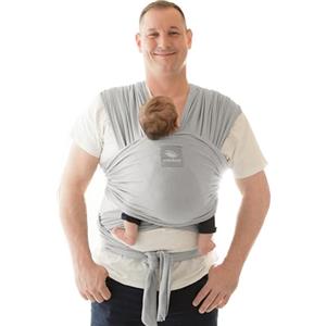 manduca Sling - Fasciatoio Neonato - Marsupio Elastico e per neonati dalla nascita fino a 15 kg - Puro cotone biologico - Grigio Chiaro