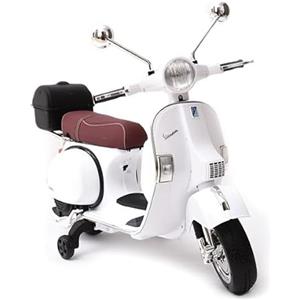 ATAA CARS Vespa Classica 12V Piaggio - Bianco- - Moto elettrica per Bambini Fino a 7 Anni. Batteria 12v Portapacchi in Omaggio