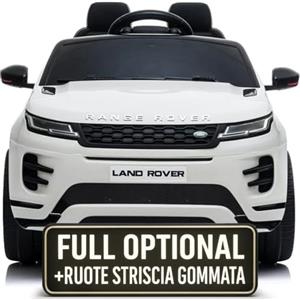 TOYSCAR Macchina Elettrica per Bambini Range Rover Evoque Full Optional Auto Elettrica per Bambini Telecomandata Sedile in Pelle Porte Apribili Doppio Motore Elettrico 12V (Bianco)