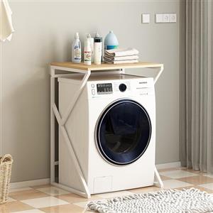 Nordivo Piano 3 Lavatrice Scaffale,Tamburo Lavastoviglie Ripiano Di Stoccaggio,Mobile Sopra Lavatrice,Colonna Lavatrice Asciugatrice,Per Bagno, Lavanderia(White/brown,95cm/37.4in)