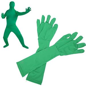 Goshyda Guanti Chromakey Green Screen da 2 Pezzi, Universali e Confortevoli in Materiale di Seta di Latte per Fotografia e Produzione Video