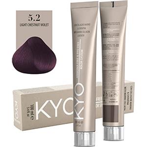 KYO TINTURA SENZA AMMONIACA 5.2 CASTANO CHIARO VIOLA - Colore Permanente con Collagene Marino e Cheratina, 100 ml