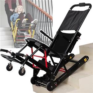 KardoL Montascale Elettrico Cingolato, Sedia a Rotelle Leggera Pieghevole per Salire Le Scale Sedia per Anziani Cingolata Elettrica, Sedia Ascensore per Scale in Lega di Alluminio, Carico 160 kg,Black