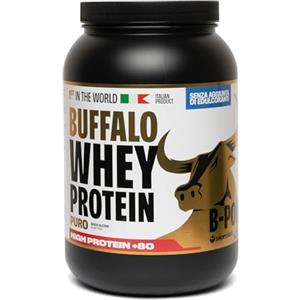 B-Power Sierolat Buffalo Whey +80 Proteine in Polvere Concentrate Gusto Puro senza Edulcoranti 100% Italiane da Latte di Bufala, 24g di Proteine 5.5g BCAA Vitamine Gruppo B e D per supporto muscolare (34 dosi x 1020g)