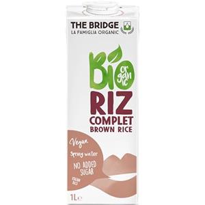 The Bridge - Bio Brown Rice Drink - Bevanda Biologica a base di Riso Integrale (Formato da 1 litro, Scatola da 12 pezzi)