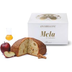 Generico Bonci Panettone Artigianale MELA & CALVADOS, 850g, con Mele Candite e Cannella, Lievitazione Naturale