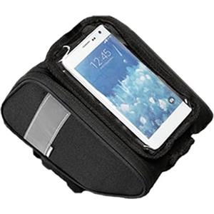 Lagomloot Borsa per tubo da bicicletta, custodia per telefono da 6 pollici con strisce riflettenti, impermeabile 600 D per telaio da ciclismo per bici da strada e MTB