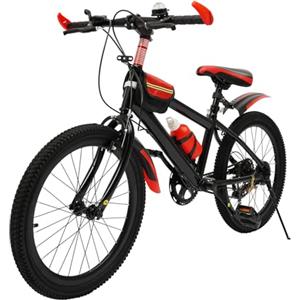 Salmeee Mountain Bike Premium 20 pollici, colore rosso, telaio in acciaio al carbonio, bicicletta da uomo, pneumatici in gomma con sistema frenante anteriore e posteriore, mountain bike per strada e