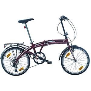 Multibrand Distribution Multibrand, PROBIKE FOLDING 20, 20 pollici, 310 mm, City Bike pieghevole, 6 velocità, Unisex, anteriore e posteriore Mudgard, Bianco Verde (Rosso Nero Lucido)