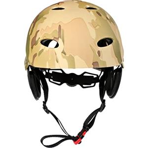 Courtieyeardceastea Casco di sicurezza per sport acquatici per adulti e bambini, per kayak, canoa, berretto rigido, mimetico, verde militare
