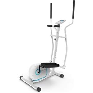 KLAR FIT Myon Cross - Ellittica, Cyclette, Ellittica da Casa, Volano 12 kg, Frenata Magnetica, Supporto Tablet, Trasmissione a Cinghia, Sensore Impulsi, Bianco