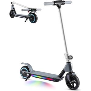 scoot4kids Monopattino Elettrico Bambini 130W, Monopattino Elettrico Pieghevole per Bambini 6-14 Anni, Veloce fino a 15 km/h, 3 Modalità di Velocità, Ideale per Compleanni e Natale (Nero)