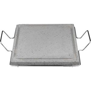 COSE DA CASA Pietra Lavica dell'Etna Professionale Piastra ollare 3cm con Supporto manici Metallo cottura Dietetica con Canale Raccogli Grassi per Barbecue e Fornelli Vari Forma Made in Italy (pietra 30x40)