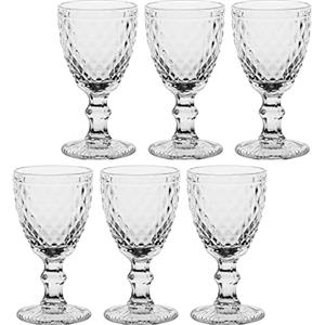 LA PORCELLANA BIANCA Set 6 Calici Vino in Vetro Trasparente H 15.5 cm - Eleganti e Lavabili