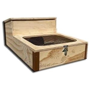 Euroshoppingonline Casetta teca terrario tartarugario casa per taratarughe tartaruga di terra rettili recinto recinzione gabbia trasportino 60x40x23h trasportino ricovero box cuccia
