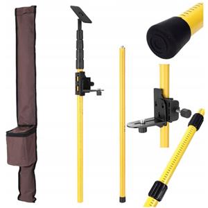 Rosfix Set Asta Telescopica 405cm con Filettatura 1/4 - Alluminio Leggero, Bloccaggi Rapidi, Custodia Inclusa | per Livelle Laser | Treppiede Estensibile Professionale