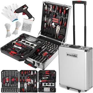 tectake® Trolley Porta Attrezzi, Set di Attrezzi da lavoro 799 Pezzi, Valigia Porta Attrezzi, Carrello porta attrezzi, Portautensili, Cassetta con 3 Cassetti, Trolley da Lavoro