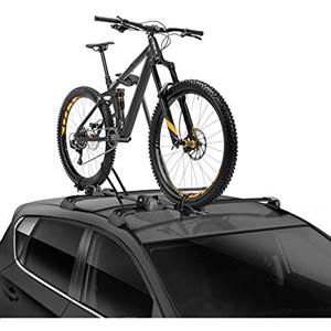 ALTHURA Portabici Tetto Auto per Barre Portatutto - Bloccaggio Rapido Ruote, Morsa Girevole 360°, Compatibile E-Bike/Carbonio (Max 20kg), Bici da 12 a 29 - Protezioni Antigraffio, Antifurto Incluso