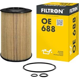 FILTRON OE 688 Filtro Olio Cartuccia - Diametro Esterno 64 mm, Altezza 101 mm, per Autovetture e Veicoli Commerciali