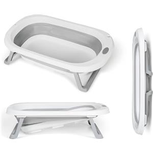 MS BabyWorld - FLEX - Vaschetta Bagnetto Flessibile e Pieghevole | Fino a 24 mesi | Gambe Antiscivolo | Tappo di Scarico | Compatta