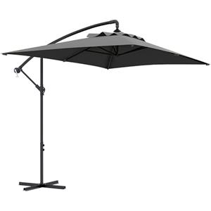 Outsunny Ombrellone Decentrato 3x2 m con Prese d'Aria Anti UV Grigio Scuro
