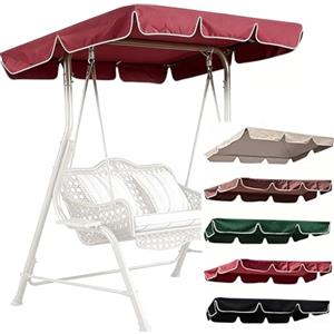 Generic Tettuccio di Ricambio per Dondolo, Impermeabile e Parasole per Dondolo 2-3 Posti da Portico, Copertura per Dondolo da Giardino(Red,142x120cm/56x47.2in)