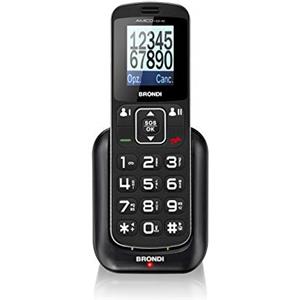 Brondi Chi Parla Brondi Amico Home, Telefono cellulare GSM per anziani con tasti grandi, tasto SOS e funzione da remoto, dual SIM, volume alto, Nero