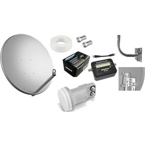 WEB ELETTRONICA KIT SATELLITE:PARABOLA 60 CM+LNB 2 USCITE+CAVO+FINDER+STAFFA+SPINOTTI