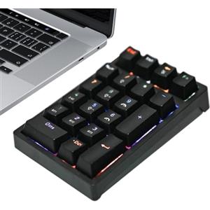 Knowlife Tastierino Numerico | Tastiera Meccanica USB e Compatta | Tastierino da 21 Tasti Portatile e Mini - Adatto per l'Uso con Computer Desktop, Notebook, Laptop e per Videogiochi
