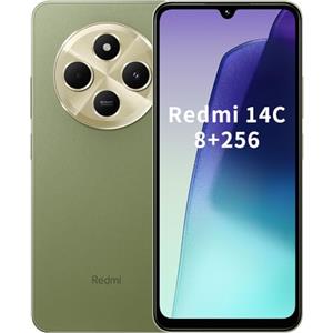 XIAOMI Redmi 14C Smartphone, 8+256 GB, processore G81-Ultra 2,0 GHz, display 6,88 pollici, doppia fotocamera AI 50 MP, batteria 5160 mAh, ricarica rapida 18 W, verde
