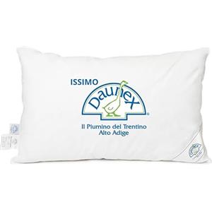 Tata Home Cuscino in Piuma d'Oca DAUNEX Trentino 50x80 cm Peso 1000 g Guanciale Letto Morbido Sostegno Medio Cotone Twill Anallergico Antipiuma OEKO-TEX Made in Italy Mod. Issimo