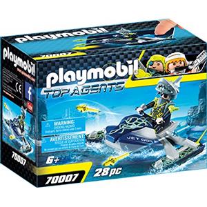 PLAYMOBIL Top Agents 70007 - Moto d'Acqua Shark Team con Lanciarazzi Funzionanti per Bambini dai 4 Anni