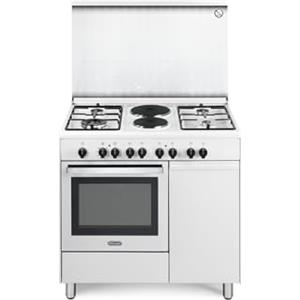 De'Longhi DEMW 96 B42 ED - Cucina a gas con forno elettrico, 4 fuochi + 2 piastre, 90x60 cm, Bianco