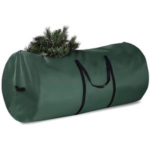 Odot Borsa per Albero di Natale, Adatta per Alberi di Natale Alti 2,7 m, Sacco per Albero di Natale Resistente con Cerniera e Manici, Impermeabile Protegge da Polvere (75x125cm,Verde)