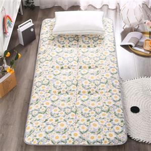 YOUGANG Materassino futon a terra, pieghevole, materasso tatami, letto singolo, letto matrimoniale, letto queen size, materasso futon giapponese, materasso da campeggio con fondo antiscivolo, beige, 150 x 200