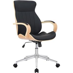 CLP Sedia Ergonomica da Ufficio Melilla - Regolabile in Altezza, Girevole, Schienale Inclinabile e Braccioli in Ecopelle, Colore Natura/Nero