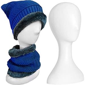 tinysiry Testa di manichino per realizzare parrucche, display per parrucca in plastica, modello di testa femminile per casa, salone e viaggi, modello ed esposizione di parrucche da donna, cappello e