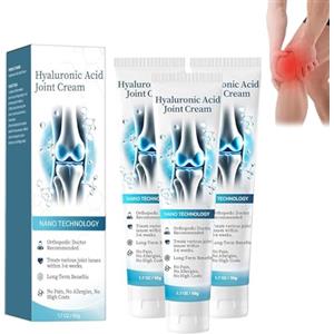 Generisch Crema ialuronica acida Joint Cream, Joint Relief Cream and Bone Care Creams, Riparazione articolare acido ialuronico Crema lenitiva per schiena, collo, mani, ginocchia (3 pezzi)