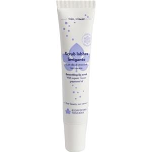 Biofficina Toscana Scrub labbra esfoliante, 15 ml - Lip scrub levigante con olio di vinaccioli bio toscano - Azione rigenerante, idratante e levigante per labbra morbide e rosee
